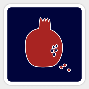 Pomegranate on blue Sticker